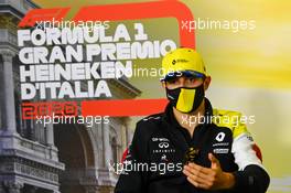 Esteban Ocon (FRA) Renault F1 Team in the FIA Press Conference. 03.09.2020. Formula 1 World Championship, Rd 8, Italian Grand Prix, Monza, Italy, Preparation Day.