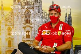 Sebastian Vettel (GER) Ferrari in the FIA Press Conference. 03.09.2020. Formula 1 World Championship, Rd 8, Italian Grand Prix, Monza, Italy, Preparation Day.
