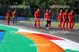 Sebastian Vettel (GER) Ferrari walks the circuit with the team. 03.09.2020. Formula 1 World Championship, Rd 8, Italian Grand Prix, Monza, Italy, Preparation Day.