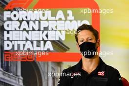 Romain Grosjean (FRA) Haas F1 Team in the FIA Press Conference. 03.09.2020. Formula 1 World Championship, Rd 8, Italian Grand Prix, Monza, Italy, Preparation Day.