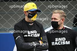 Esteban Ocon (FRA) Renault F1 Team RS20 and Kevin Magnussen (DEN) Haas VF-20. 25.10.2020. Formula 1 World Championship, Rd 12, Portuguese Grand Prix, Portimao, Portugal, Race Day.
