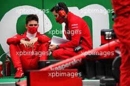 Charles Leclerc (MON) Ferrari on the grid. 25.10.2020. Formula 1 World Championship, Rd 12, Portuguese Grand Prix, Portimao, Portugal, Race Day.