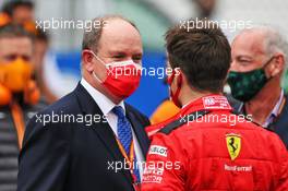 HSH Prince Albert of Monaco (MON) with Charles Leclerc (MON) Ferrari on the grid. 25.10.2020. Formula 1 World Championship, Rd 12, Portuguese Grand Prix, Portimao, Portugal, Race Day.