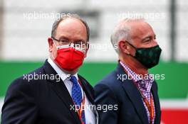HSH Prince Albert of Monaco (MON) with Greg Maffei (USA) Liberty Media Corporation President and Chief Executive Officer on the grid. 25.10.2020. Formula 1 World Championship, Rd 12, Portuguese Grand Prix, Portimao, Portugal, Race Day.