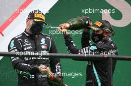 Valtteri Bottas (FIN) Mercedes AMG F1 W11 and Lewis Hamilton (GBR) Mercedes AMG F1 W11. 25.10.2020. Formula 1 World Championship, Rd 12, Portuguese Grand Prix, Portimao, Portugal, Race Day.