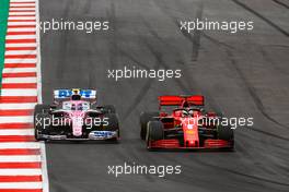 Lance Stroll (CDN) Racing Point F1 Team RP20 and Sebastian Vettel (GER) Ferrari SF1000 battle for position. 25.10.2020. Formula 1 World Championship, Rd 12, Portuguese Grand Prix, Portimao, Portugal, Race Day.