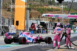 Lance Stroll (CDN) Racing Point F1 Team RP20 calls into the pits to retire from the race. 25.10.2020. Formula 1 World Championship, Rd 12, Portuguese Grand Prix, Portimao, Portugal, Race Day.