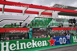 The podium (L to R): Valtteri Bottas (FIN) Mercedes AMG F1, second; Lewis Hamilton (GBR) Mercedes AMG F1, race winner; Max Verstappen (NLD) Red Bull Racing, third. 25.10.2020. Formula 1 World Championship, Rd 12, Portuguese Grand Prix, Portimao, Portugal, Race Day.