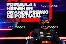 Max Verstappen (NLD) Red Bull Racing in the post qualifying FIA Press Conference. 24.10.2020. Formula 1 World Championship, Rd 12, Portuguese Grand Prix, Portimao, Portugal, Qualifying Day.