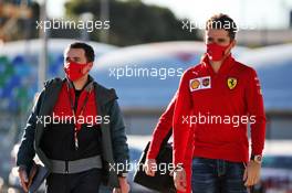 Charles Leclerc (MON) Ferrari with Nicolas Todt (FRA) Driver Manager. 24.10.2020. Formula 1 World Championship, Rd 12, Portuguese Grand Prix, Portimao, Portugal, Qualifying Day.