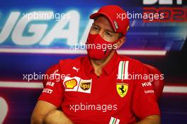 Sebastian Vettel (GER) Ferrari in the FIA Press Conference. 22.10.2020. Formula 1 World Championship, Rd 12, Portuguese Grand Prix, Portimao, Portugal, Preparation Day.