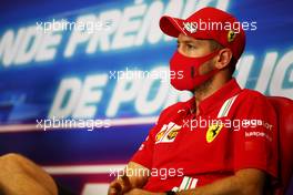 Sebastian Vettel (GER) Ferrari in the FIA Press Conference. 22.10.2020. Formula 1 World Championship, Rd 12, Portuguese Grand Prix, Portimao, Portugal, Preparation Day.