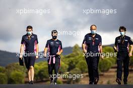 Sergio Perez (MEX) Racing Point F1 Team walks the circuit with the team. 22.10.2020. Formula 1 World Championship, Rd 12, Portuguese Grand Prix, Portimao, Portugal, Preparation Day.