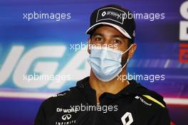 Daniel Ricciardo (AUS) Renault F1 Team in the FIA Press Conference. 22.10.2020. Formula 1 World Championship, Rd 12, Portuguese Grand Prix, Portimao, Portugal, Preparation Day.