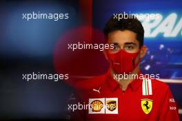Charles Leclerc (MON) Ferrari in the FIA Press Conference. 22.10.2020. Formula 1 World Championship, Rd 12, Portuguese Grand Prix, Portimao, Portugal, Preparation Day.