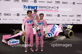 Lance Stroll (CAN), Niklas Schauffer and Sergio Perez (MEX). 17.02.2020 - Racing Point Livery Launch, Mondsee, Austria