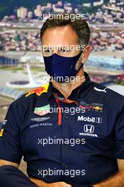 Christian Horner (GBR) Red Bull Racing Team Principal in the FIA Press Conference. 25.09.2020. Formula 1 World Championship, Rd 10, Russian Grand Prix, Sochi Autodrom, Sochi, Russia, Practice Day.
