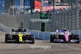 Daniel Ricciardo (AUS) Renault F1 Team RS20 and Lance Stroll (CDN) Racing Point F1 Team RP20. 25.09.2020. Formula 1 World Championship, Rd 10, Russian Grand Prix, Sochi Autodrom, Sochi, Russia, Practice Day.