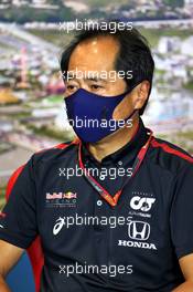 Toyoharu Tanabe (JPN) Honda Racing F1 Technical Director in the FIA Press Conference. 25.09.2020. Formula 1 World Championship, Rd 10, Russian Grand Prix, Sochi Autodrom, Sochi, Russia, Practice Day.