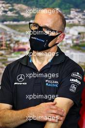 Simon Roberts (GBR) Williams Racing F1 Acting Team Principal in the FIA Press Conference. 25.09.2020. Formula 1 World Championship, Rd 10, Russian Grand Prix, Sochi Autodrom, Sochi, Russia, Practice Day.