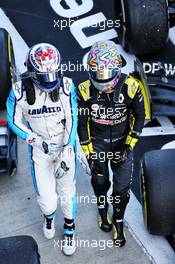 (L to R): Nicholas Latifi (CDN) Williams Racing and Daniel Ricciardo (AUS) Renault F1 Team in parc ferme. 27.09.2020. Formula 1 World Championship, Rd 10, Russian Grand Prix, Sochi Autodrom, Sochi, Russia, Race Day.