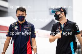 (L to R): Alexander Albon (THA) Red Bull Racing with Nicholas Latifi (CDN) Williams Racing. 26.09.2020. Formula 1 World Championship, Rd 10, Russian Grand Prix, Sochi Autodrom, Sochi, Russia, Qualifying Day.