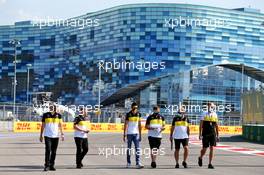 Esteban Ocon (FRA) Renault F1 Team walks the circuit with the team. 24.09.2020. Formula 1 World Championship, Rd 10, Russian Grand Prix, Sochi Autodrom, Sochi, Russia, Preparation Day.
