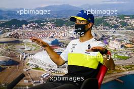 Daniel Ricciardo (AUS) Renault F1 Team in the FIA Press Conference. 24.09.2020. Formula 1 World Championship, Rd 10, Russian Grand Prix, Sochi Autodrom, Sochi, Russia, Preparation Day.