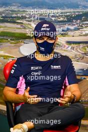Sergio Perez (MEX) Racing Point F1 Team in the FIA Press Conference. 24.09.2020. Formula 1 World Championship, Rd 10, Russian Grand Prix, Sochi Autodrom, Sochi, Russia, Preparation Day.
