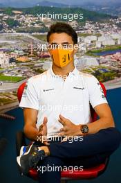 Lando Norris (GBR) McLaren in the FIA Press Conference. 24.09.2020. Formula 1 World Championship, Rd 10, Russian Grand Prix, Sochi Autodrom, Sochi, Russia, Preparation Day.