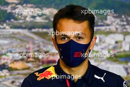 Alexander Albon (THA) Red Bull Racing in the FIA Press Conference. 24.09.2020. Formula 1 World Championship, Rd 10, Russian Grand Prix, Sochi Autodrom, Sochi, Russia, Preparation Day.