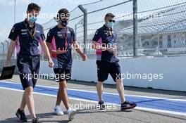 Lance Stroll (CDN) Racing Point F1 Team walks the circuit with the team. 24.09.2020. Formula 1 World Championship, Rd 10, Russian Grand Prix, Sochi Autodrom, Sochi, Russia, Preparation Day.