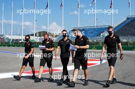 Romain Grosjean (FRA) Haas F1 Team walks the circuit with the team. 24.09.2020. Formula 1 World Championship, Rd 10, Russian Grand Prix, Sochi Autodrom, Sochi, Russia, Preparation Day.