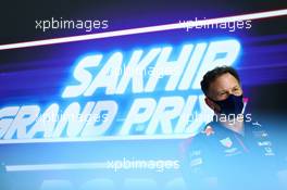 Christian Horner (GBR) Red Bull Racing Team Principal in the FIA Press Conference. 04.12.2020. Formula 1 World Championship, Rd 16, Sakhir Grand Prix, Sakhir, Bahrain, Practice Day