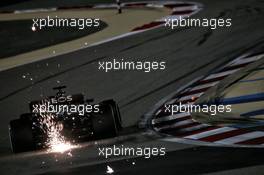 George Russell (GBR) Mercedes AMG F1 W11 sends sparks flying. 04.12.2020. Formula 1 World Championship, Rd 16, Sakhir Grand Prix, Sakhir, Bahrain, Practice Day