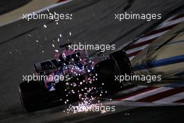 Sergio Perez (MEX) Racing Point F1 Team RP19 sends sparks flying. 04.12.2020. Formula 1 World Championship, Rd 16, Sakhir Grand Prix, Sakhir, Bahrain, Practice Day