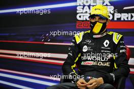 Esteban Ocon (FRA) Renault F1 Team in the post race FIA Press Conference. 06.12.2020. Formula 1 World Championship, Rd 16, Sakhir Grand Prix, Sakhir, Bahrain, Race Day.