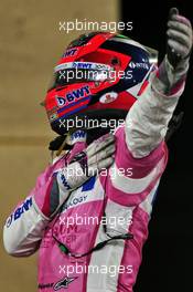 Race winner Sergio Perez (MEX) Racing Point F1 Team celebrates in parc ferme. 06.12.2020. Formula 1 World Championship, Rd 16, Sakhir Grand Prix, Sakhir, Bahrain, Race Day.