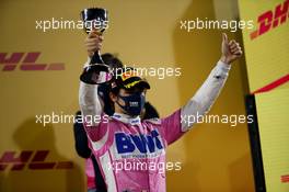 1st place Sergio Perez (MEX) Racing Point F1 Team RP19, 2nd place Esteban Ocon (FRA) Renault F1 Team RS20 and 3rd place Lance Stroll (CDN) Racing Point F1 Team RP20. 06.12.2020. Formula 1 World Championship, Rd 16, Sakhir Grand Prix, Sakhir, Bahrain, Race Day.
