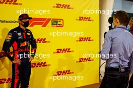 Max Verstappen (NLD) Red Bull Racing with Paul di Resta (GBR) Sky Sports F1 Presenter in qualifying parc ferme. 05.12.2020. Formula 1 World Championship, Rd 16, Sakhir Grand Prix, Sakhir, Bahrain, Qualifying Day.
