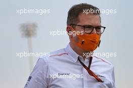 Andreas Seidl, McLaren Managing Director. 05.12.2020. Formula 1 World Championship, Rd 16, Sakhir Grand Prix, Sakhir, Bahrain, Qualifying Day.