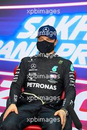Valtteri Bottas (FIN) Mercedes AMG F1 in the post qualifying FIA Press Conference. 05.12.2020. Formula 1 World Championship, Rd 16, Sakhir Grand Prix, Sakhir, Bahrain, Qualifying Day.