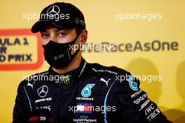 George Russell (GBR) Mercedes AMG F1 in qualifying parc ferme. 05.12.2020. Formula 1 World Championship, Rd 16, Sakhir Grand Prix, Sakhir, Bahrain, Qualifying Day.
