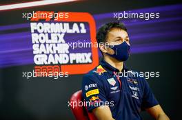 Alexander Albon (THA) Red Bull Racing in the FIA Press Conference. 03.12.2020. Formula 1 World Championship, Rd 16, Sakhir Grand Prix, Sakhir, Bahrain, Preparation Day.