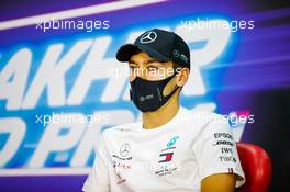 George Russell (GBR) Mercedes AMG F1 in the FIA Press Conference. 03.12.2020. Formula 1 World Championship, Rd 16, Sakhir Grand Prix, Sakhir, Bahrain, Preparation Day.