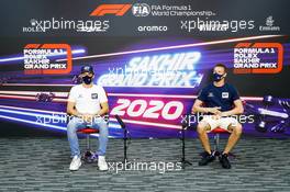 (L to R): Pierre Gasly (FRA) AlphaTauri with team mate Daniil Kvyat (RUS) AlphaTauri in the FIA Press Conference. 03.12.2020. Formula 1 World Championship, Rd 16, Sakhir Grand Prix, Sakhir, Bahrain, Preparation Day.