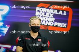 Kevin Magnussen (DEN) Haas F1 Team in the FIA Press Conference. 03.12.2020. Formula 1 World Championship, Rd 16, Sakhir Grand Prix, Sakhir, Bahrain, Preparation Day.