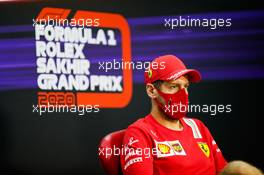 Sebastian Vettel (GER) Ferrari in the FIA Press Conference. 03.12.2020. Formula 1 World Championship, Rd 16, Sakhir Grand Prix, Sakhir, Bahrain, Preparation Day.