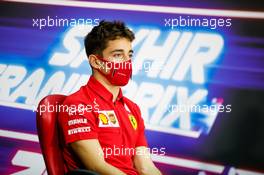 Charles Leclerc (MON) Ferrari in the FIA Press Conference. 03.12.2020. Formula 1 World Championship, Rd 16, Sakhir Grand Prix, Sakhir, Bahrain, Preparation Day.
