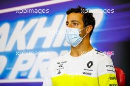 Daniel Ricciardo (AUS) Renault F1 Team in the FIA Press Conference. 03.12.2020. Formula 1 World Championship, Rd 16, Sakhir Grand Prix, Sakhir, Bahrain, Preparation Day.